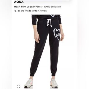 Aqua Off Black Joggers with Heart Design